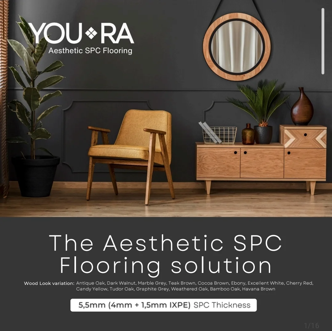 Youra Lantai SPC Stone Plastic Composite